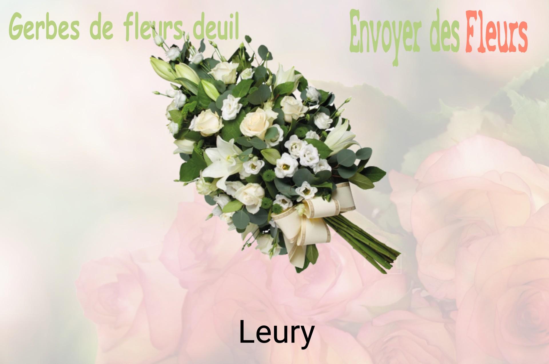 Gerbe de fleurs de deuil livrée à Leury